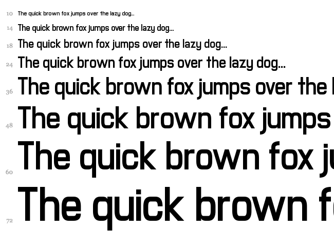Milestone One font waterfall